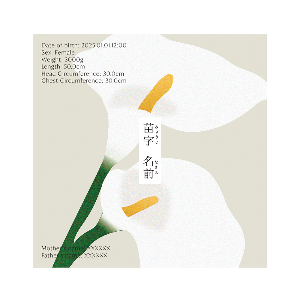 BABY POSTER : Calla Lily